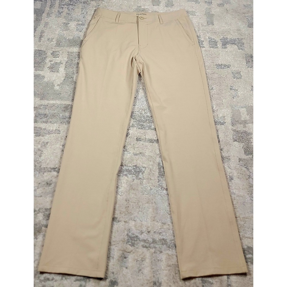 Huk Men's Beige Chino Performance Fabrics Stretch Lightweight Pants Sz 34x31.5"